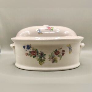 Casserole Dish, Lidded, Floral Pattern